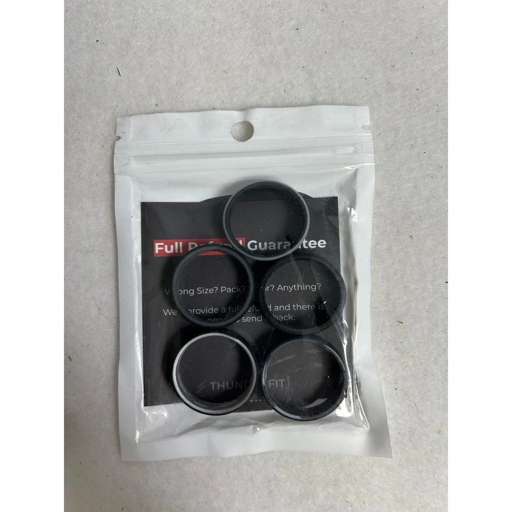 Active Safety ThunderFit Mens Size 16 Black 5 Pack Step Edge Silicone Ring Bands